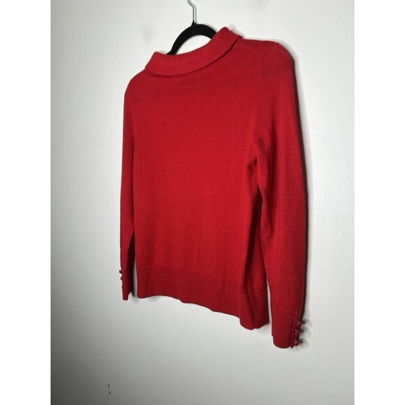 Talbots Womens 100% Merino Wool Turtleneck Sweater Red Size Small Petite SP - Picture 6 of 9